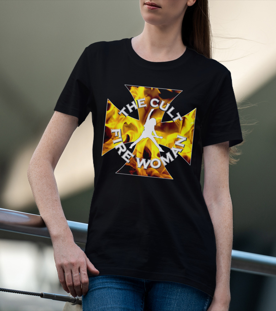 The Cult Fire Woman Flames Emblem T-Shirt