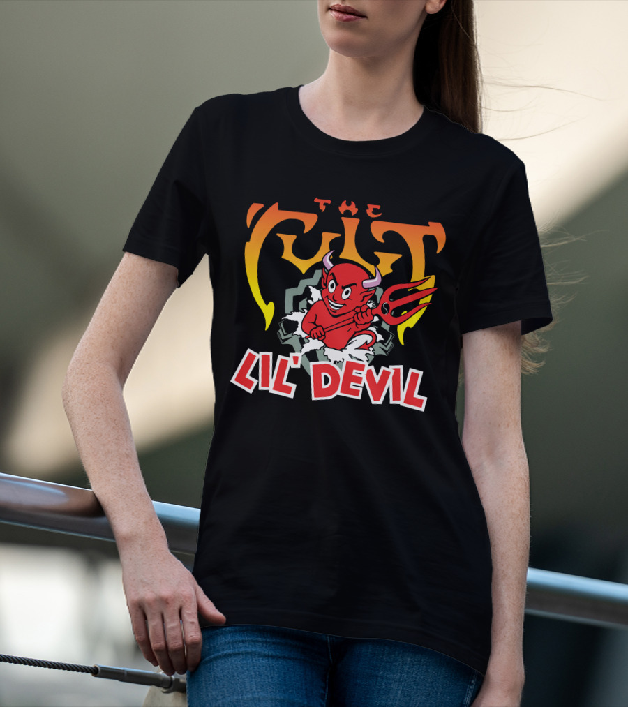 The Cult Lil' Devil Iconic Red Character With Pitchfork T-Shirt
