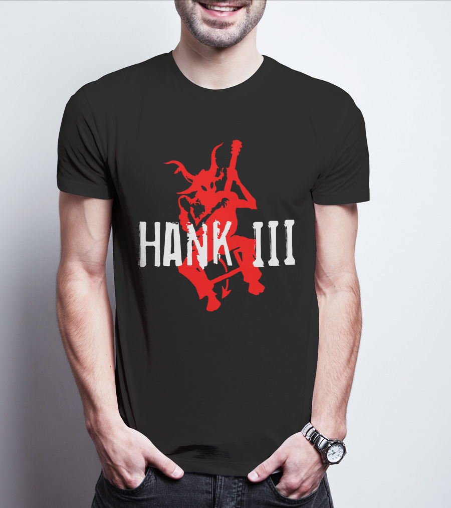 Hank III Red Devil Playing Guitar T-Shirt