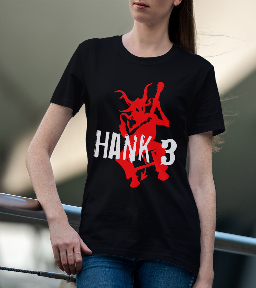 Hank 3 Red Devil Playing Guitar T-Shirt