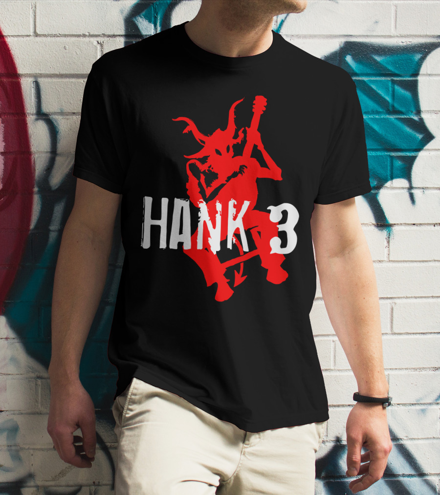 Hank 3 Red Devil Playing Guitar T-Shirt