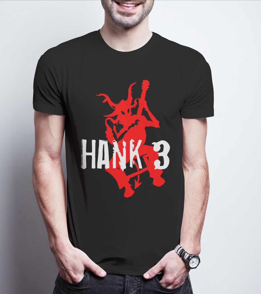 Hank 3 Red Devil Playing Guitar T-Shirt