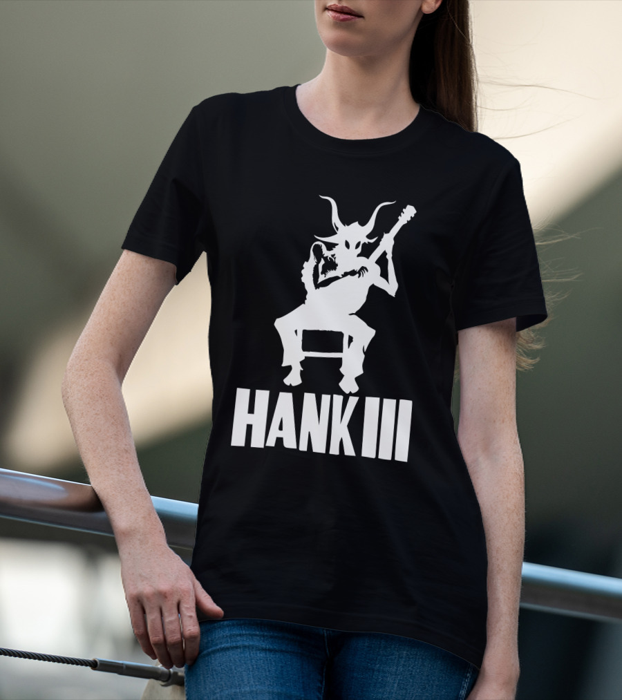 Hank III Goat Demon Playing Guitar T-Shirt