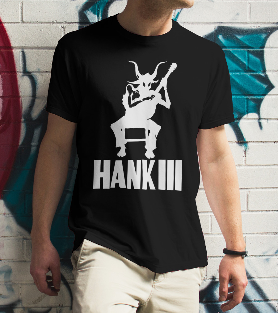 Hank III Goat Demon Playing Guitar T-Shirt