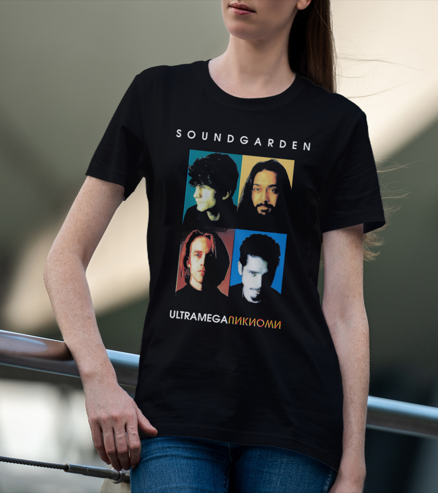 Soundgarden Ultramega OK Album Cover Quadrant Faces T-Shirt