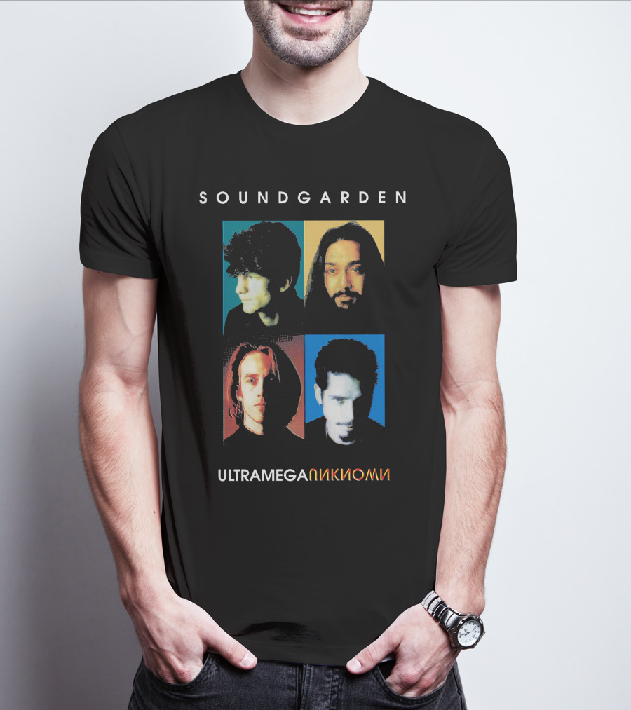 Soundgarden Ultramega OK Album Cover Quadrant Faces T-Shirt
