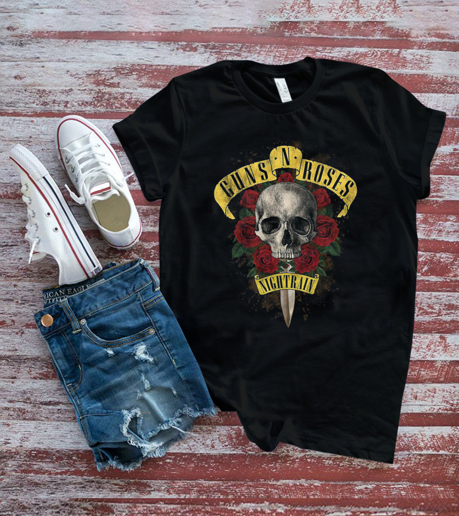Guns N' Roses Nightrain Skull Roses T-Shirt