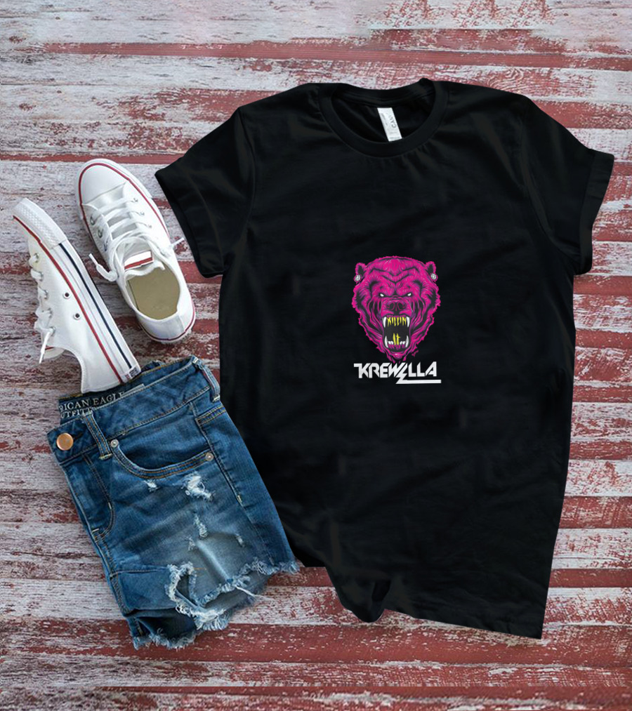 Krewella Fierce Neon Bear Head T-Shirt
