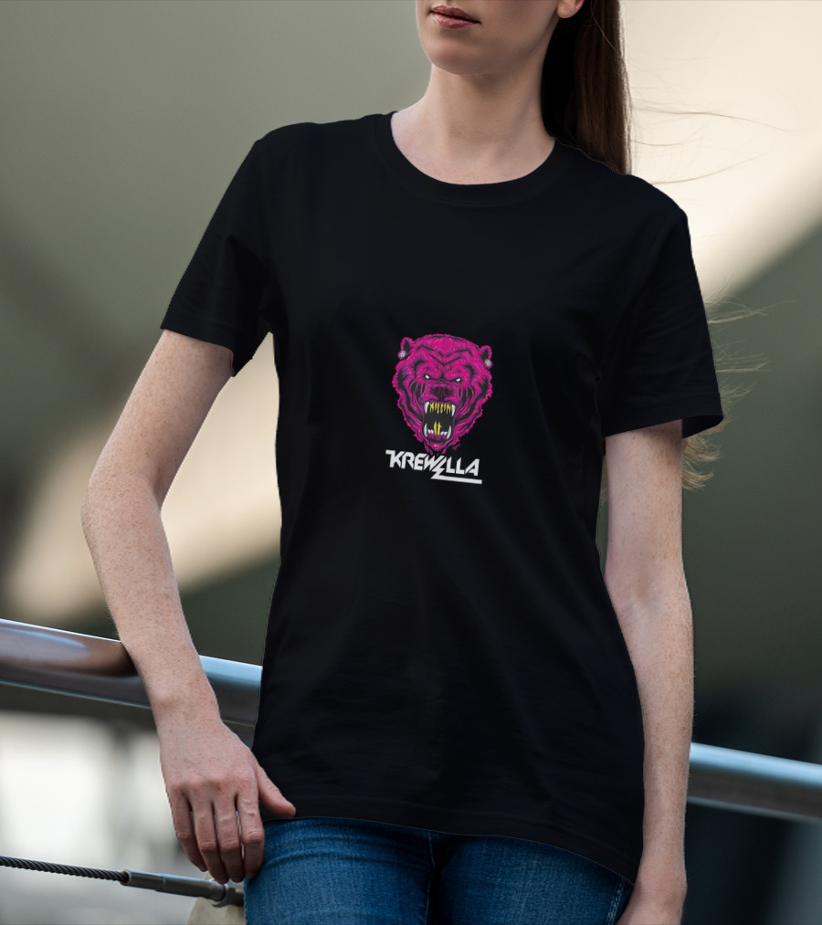 Krewella Fierce Neon Bear Head T-Shirt