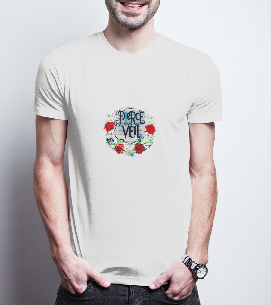 Pierce The Veil Roses And Scrollwork T-Shirt