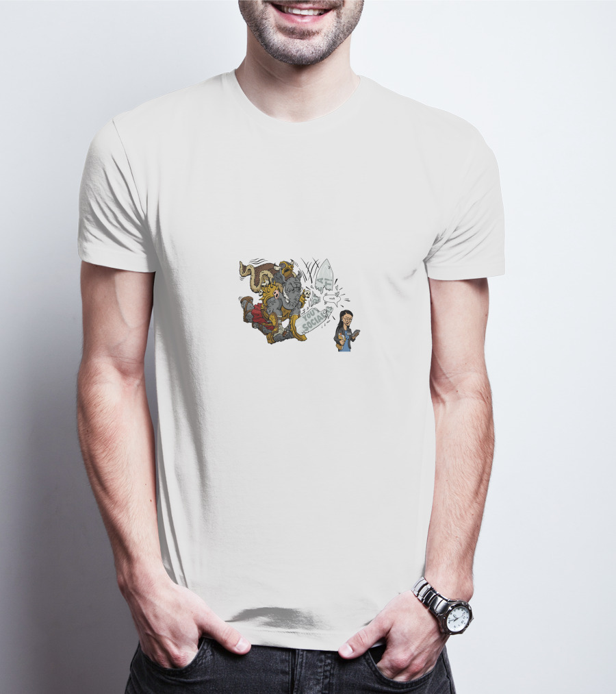 AOCMerch Socialism Satire Comic Character Scene T-Shirt