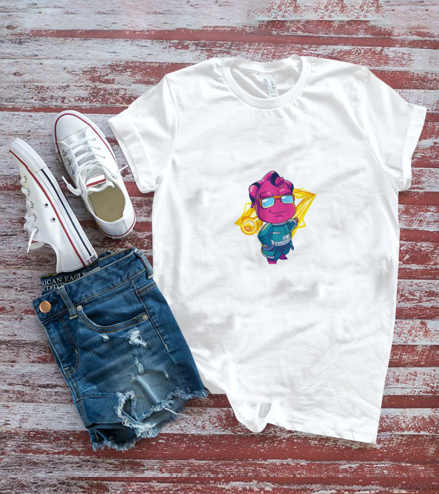 Jawsh Mi Token Character With Sunglasses And Yellow Star Background T-Shirt