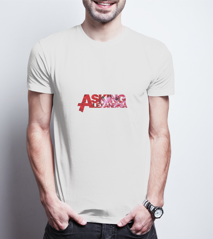 Asking Alexandria Floral Red And Pink Logo Roses T-Shirt