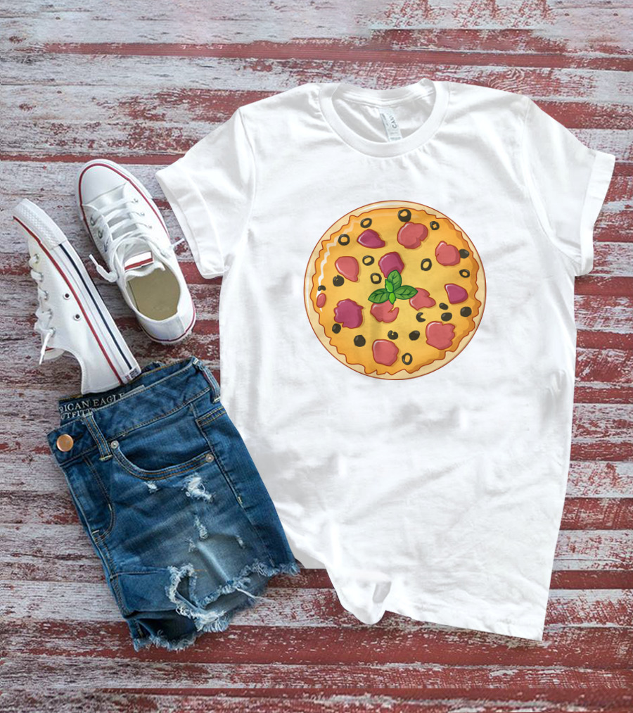 Pizza Meaning Basil Olive Pepperoni Pizza T-Shirt