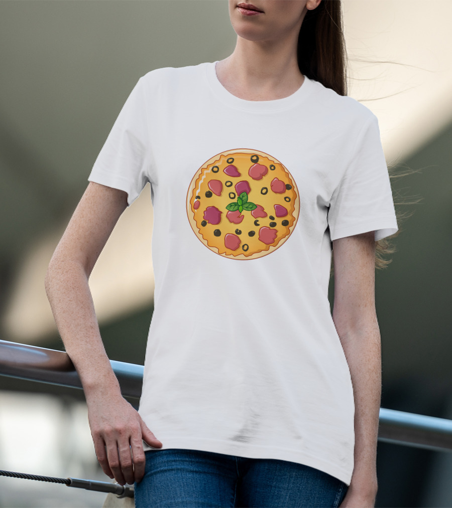 Pizza Meaning Basil Olive Pepperoni Pizza T-Shirt
