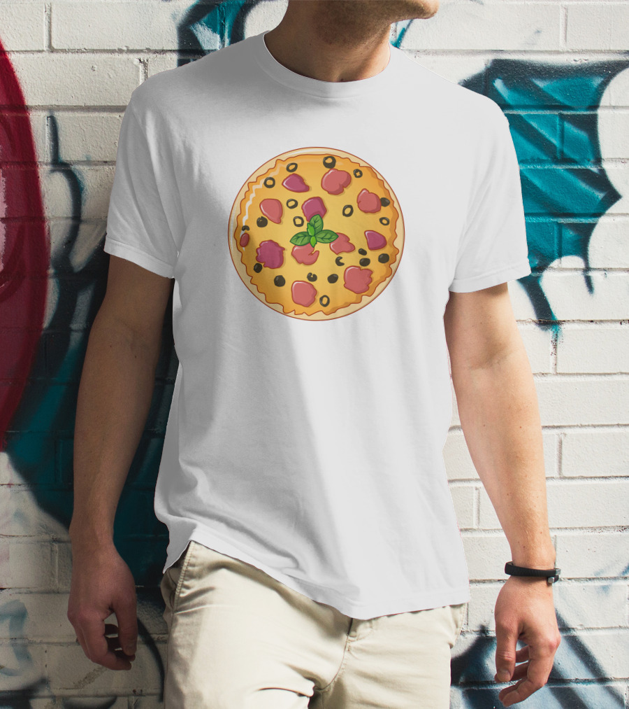 Pizza Meaning Basil Olive Pepperoni Pizza T-Shirt