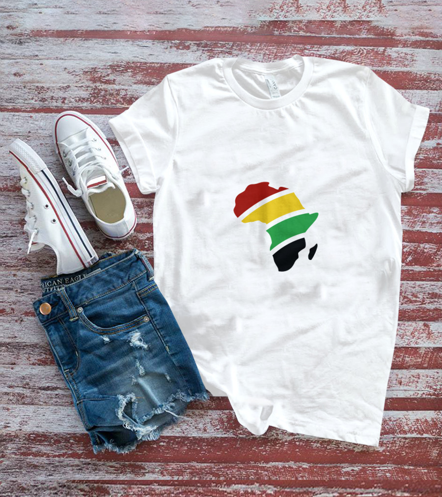 African Map Red Yellow Green Black T-Shirt
