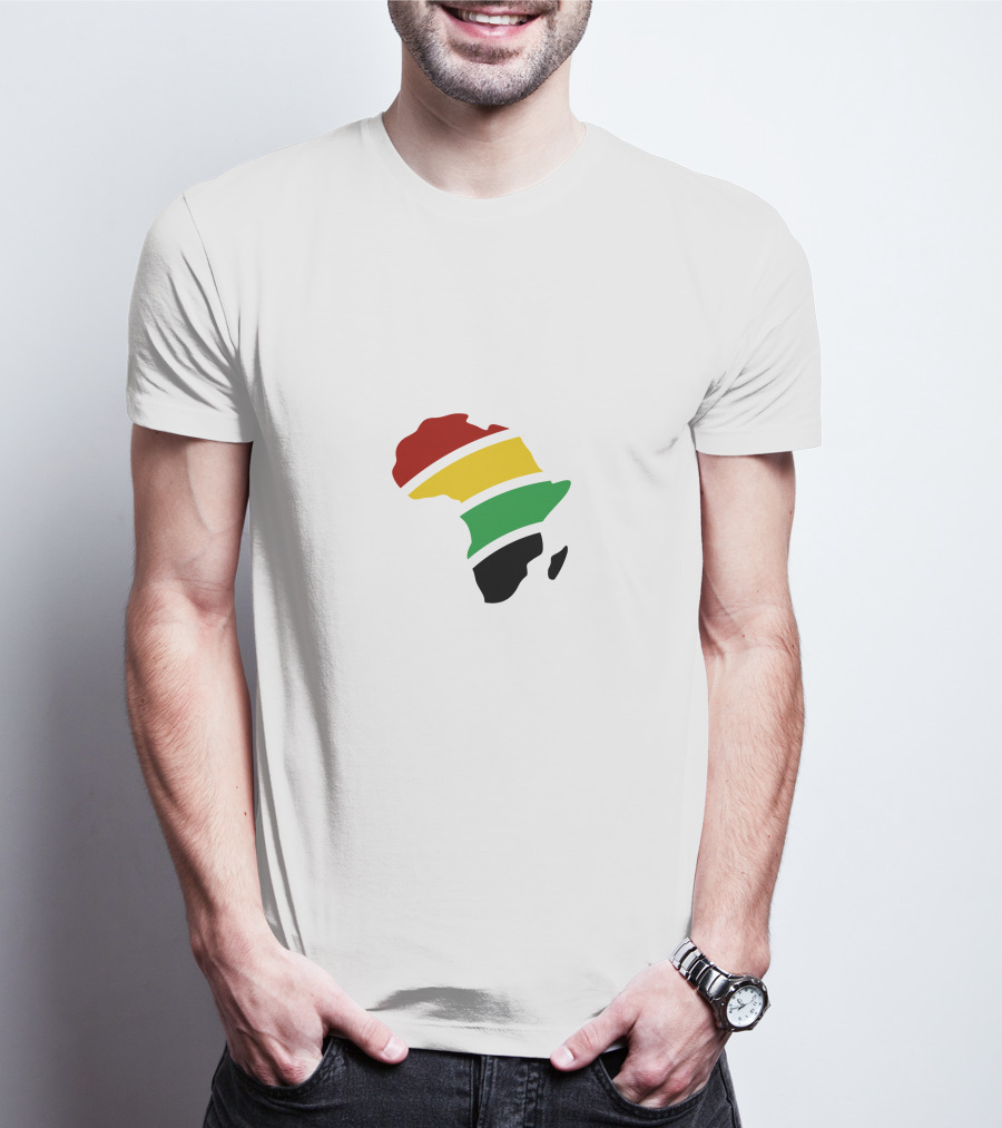 African Map Red Yellow Green Black T-Shirt