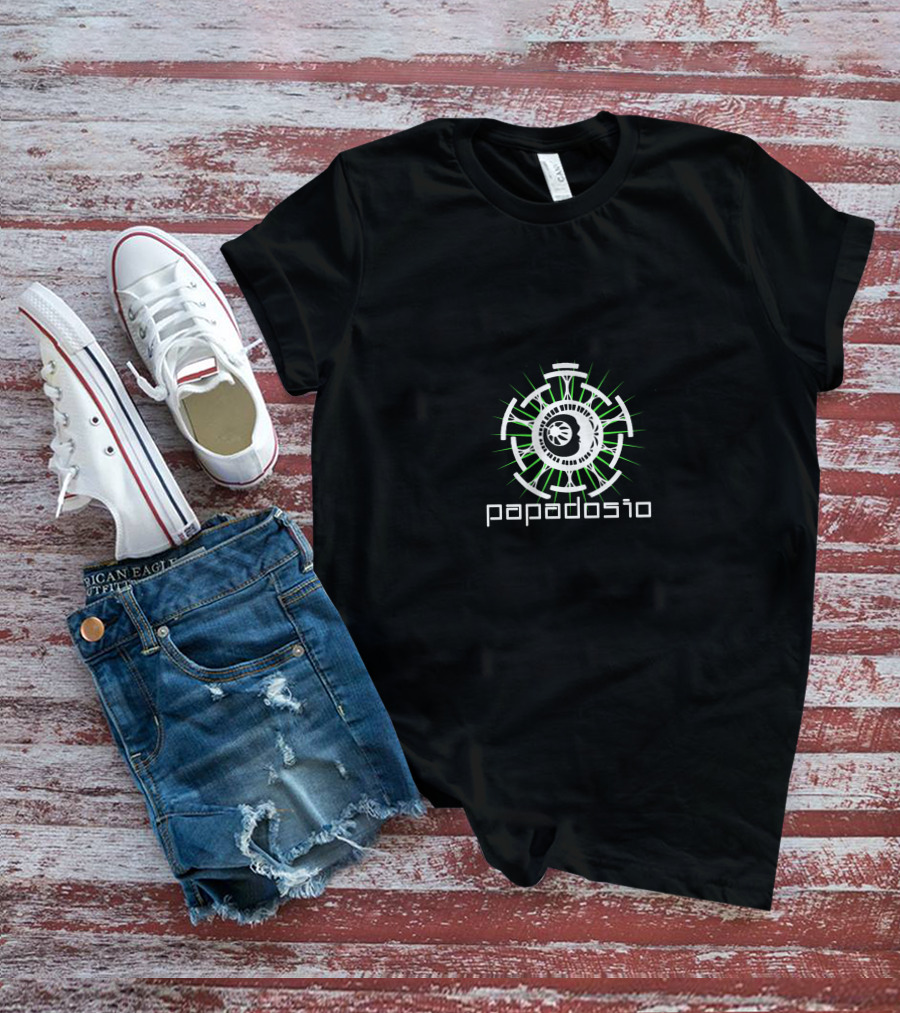 Papadosio Circular Gear Symbol With Green Accents T-Shirt
