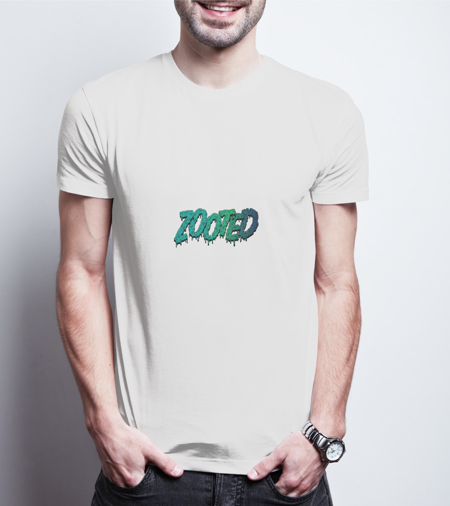 Zooted Dripping Green And Blue Font T-Shirt