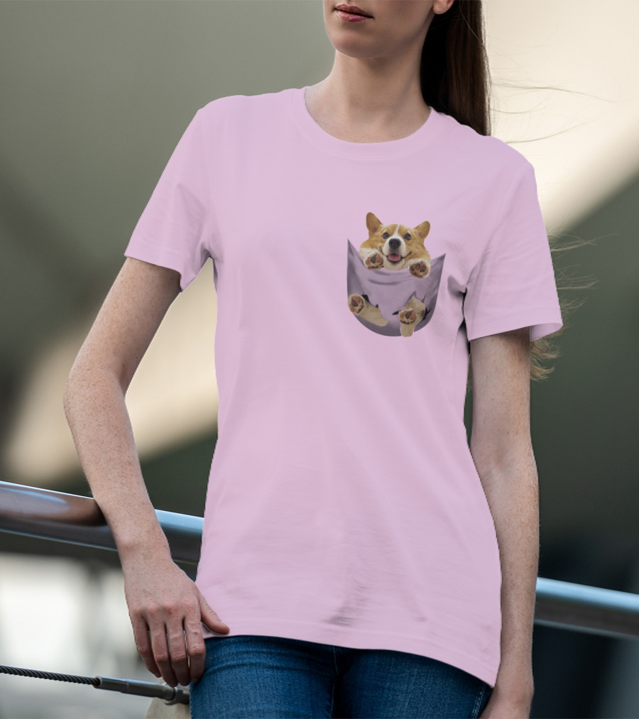 Lovely Corgi Pocket Pal T-Shirt