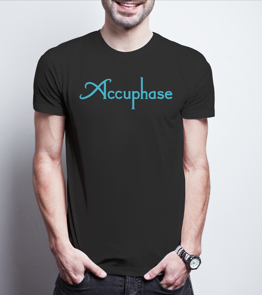 Accuphase Logo Classic Blue Text T-Shirt