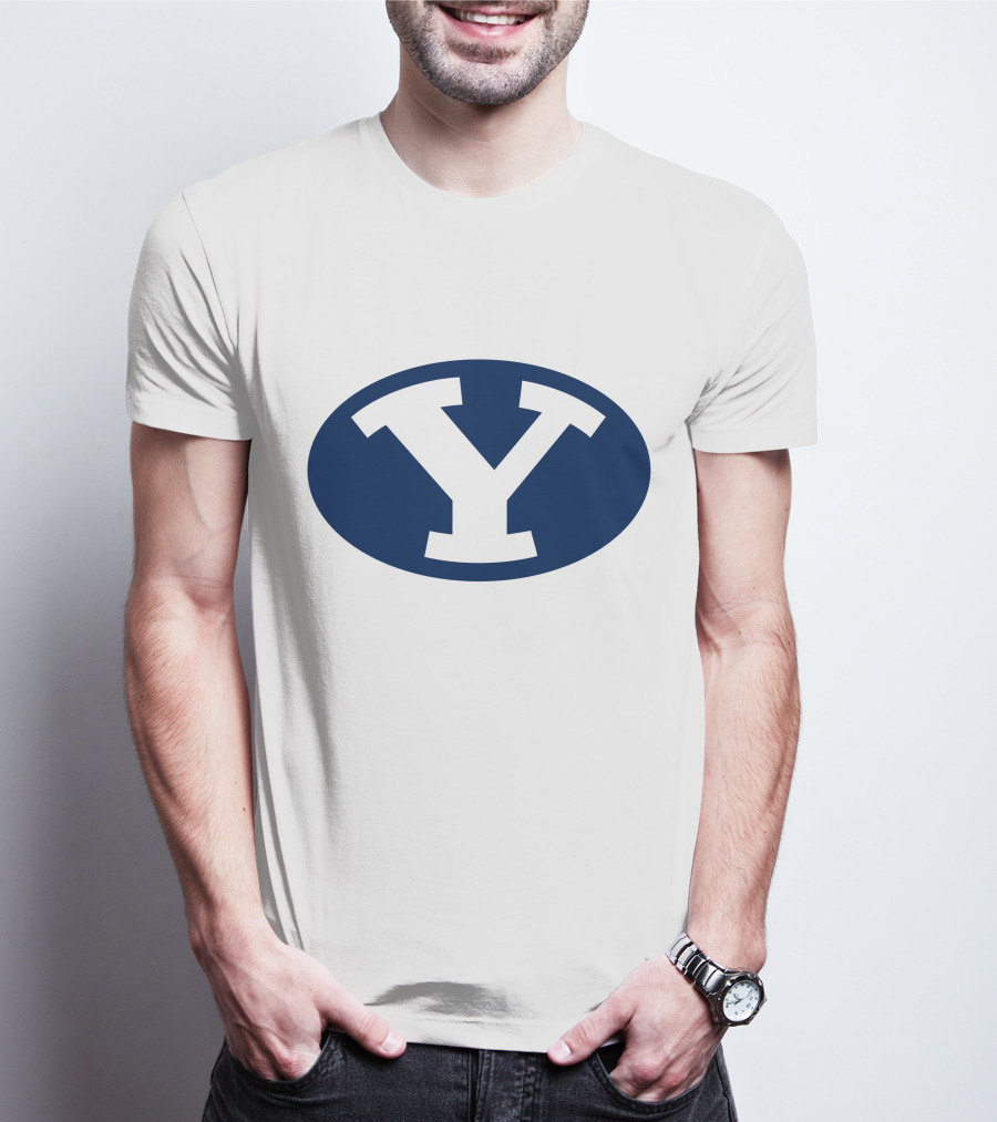 Brigham Young Cougars Y Logo Blue Oval T-Shirt