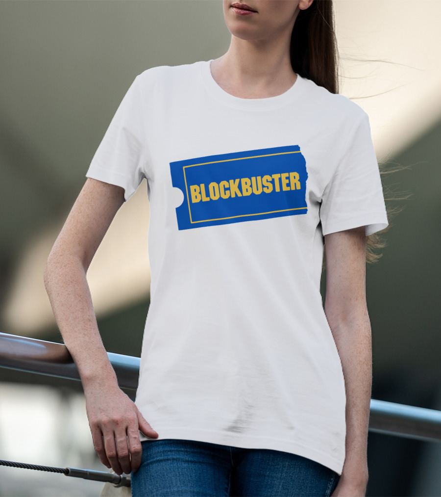 Blockbuster Blue Ticket Logo Nostalgia T-Shirt