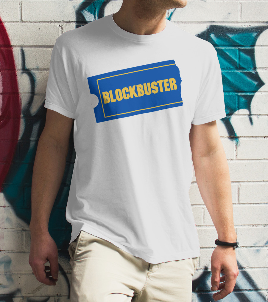 Blockbuster Blue Ticket Logo Nostalgia T-Shirt