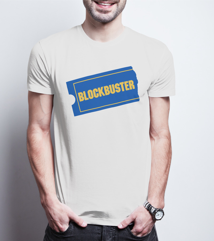Blockbuster Blue Ticket Logo Nostalgia T-Shirt