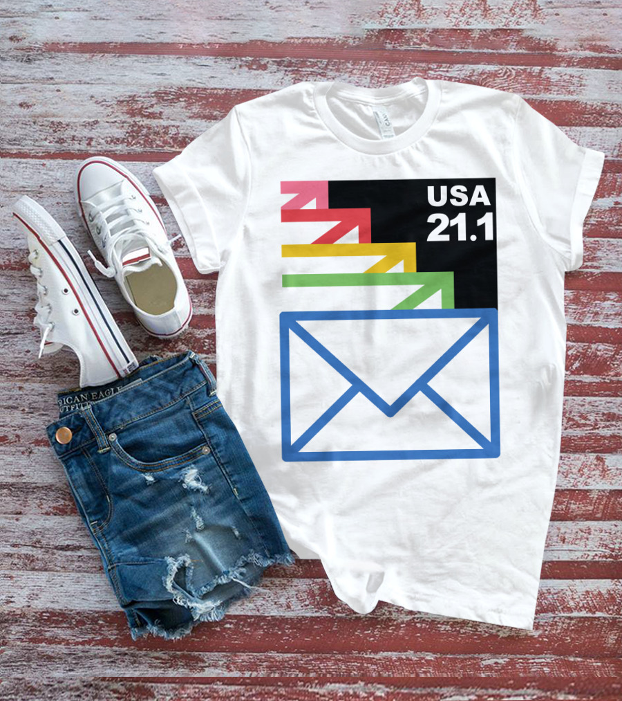 USA 21.1 Envelope Crop Top USPS Merch T-Shirt