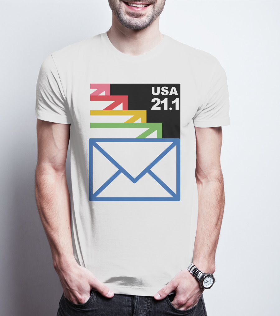 USA 21.1 Envelope Crop Top USPS Merch T-Shirt