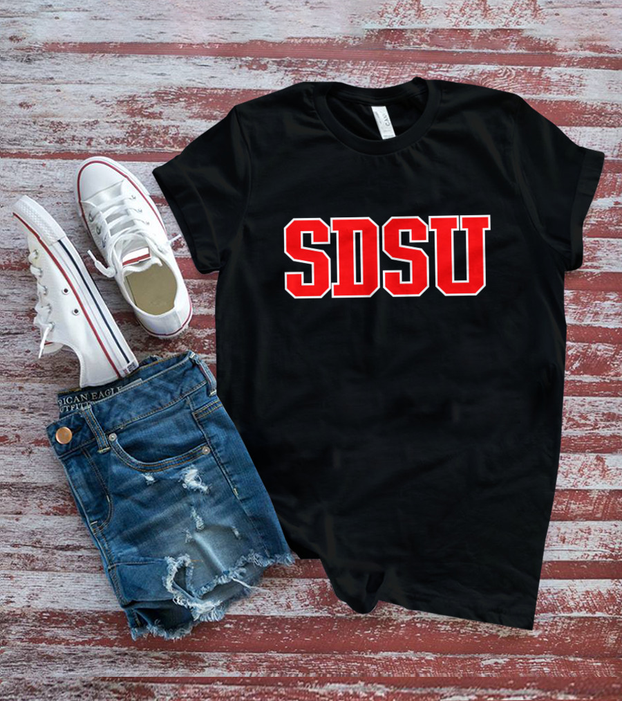 SDSU San Diego State University Bold Red Letters T-Shirt