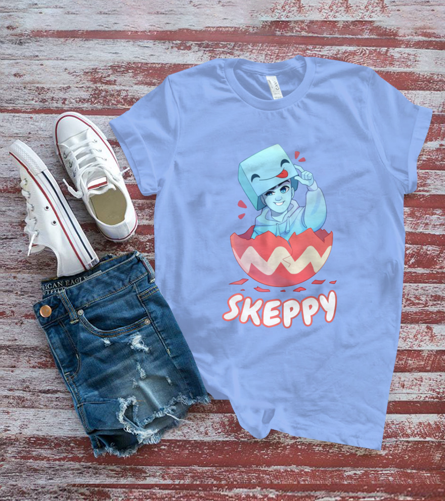 Skeppy Easter Merch Skeppy Egg Character In Red Cracked Shell T-Shirt