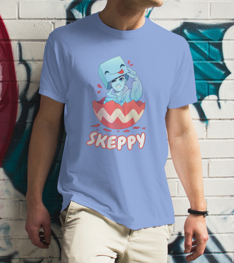 Skeppy Easter Merch Skeppy Egg Character In Red Cracked Shell T-Shirt