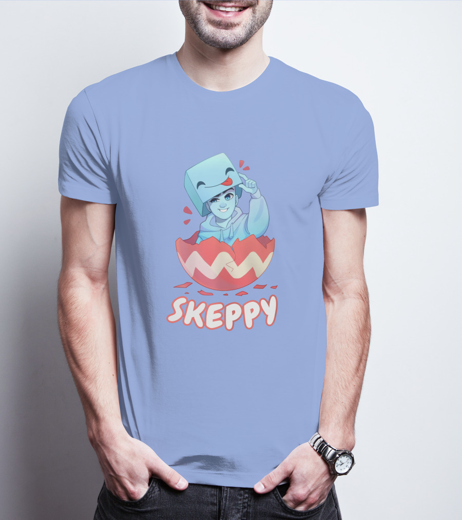 Skeppy Easter Merch Skeppy Egg Character In Red Cracked Shell T-Shirt