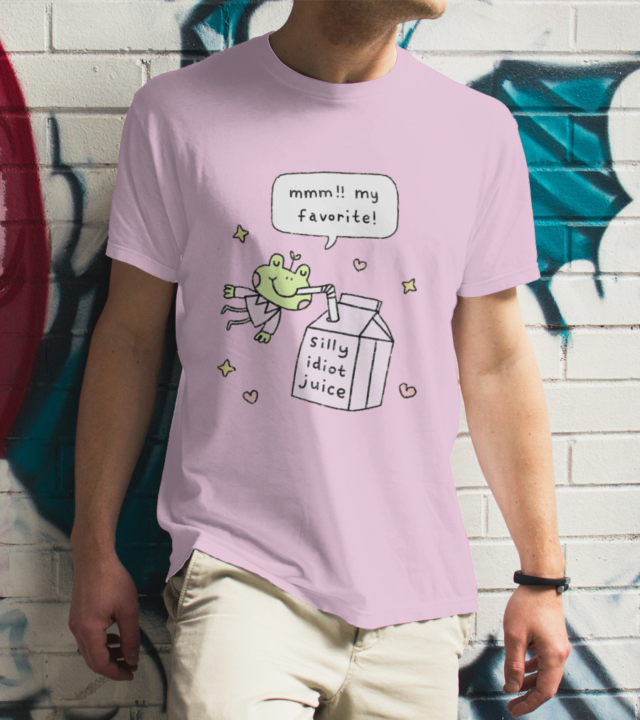 Mmm My Favorite Silly Idiot Juice Frog With Stars And Hearts T-Shirt