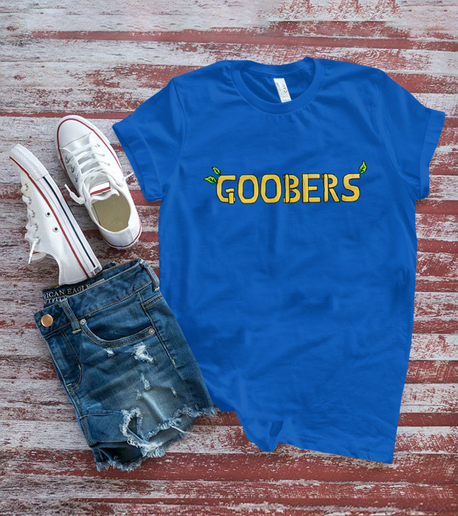 GOOBERS Nature Inspired Typography With Leaves T-Shirt