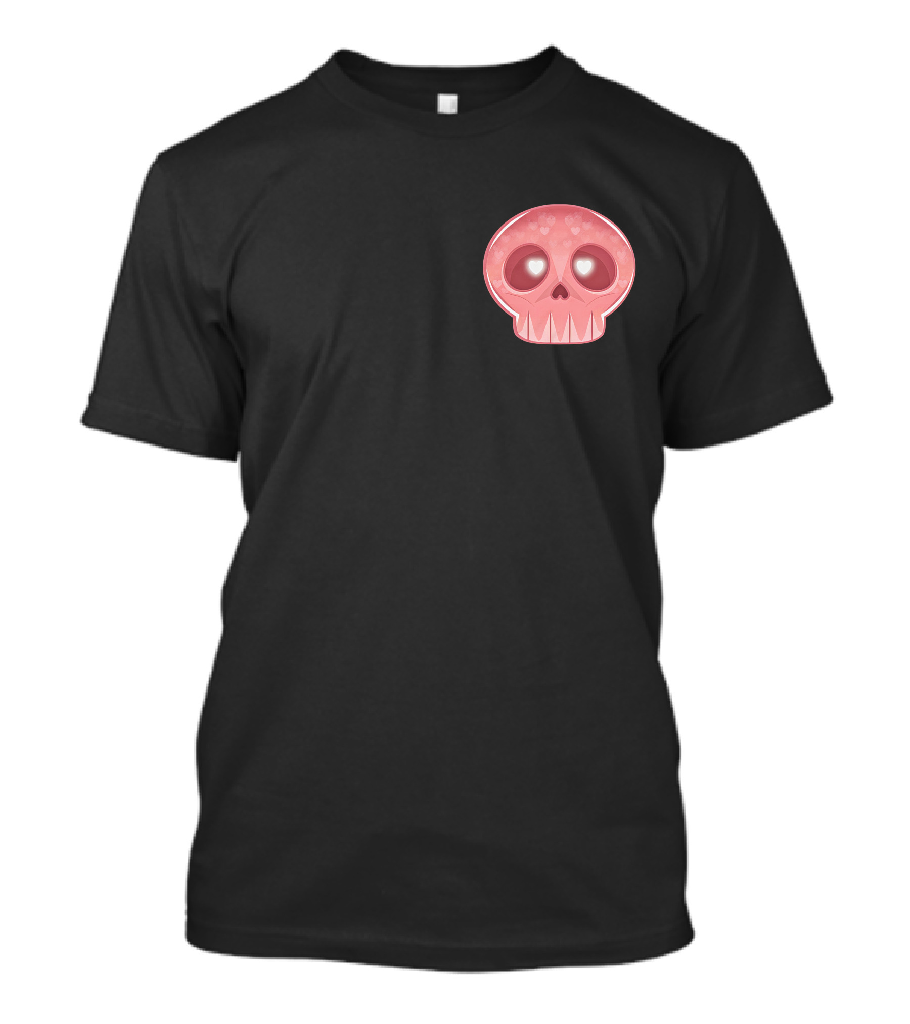 LukeIs Deaddd Pink Heart-Eyed Skull T-Shirt
