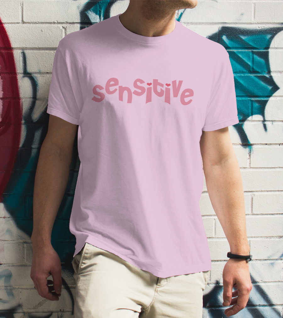 Lilsimsie Merch Sensitive Pink Heart Letters T-Shirt