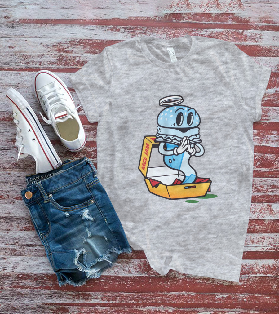 Face Jam Ghost Kitchen Halo Burger Spirit T-Shirt