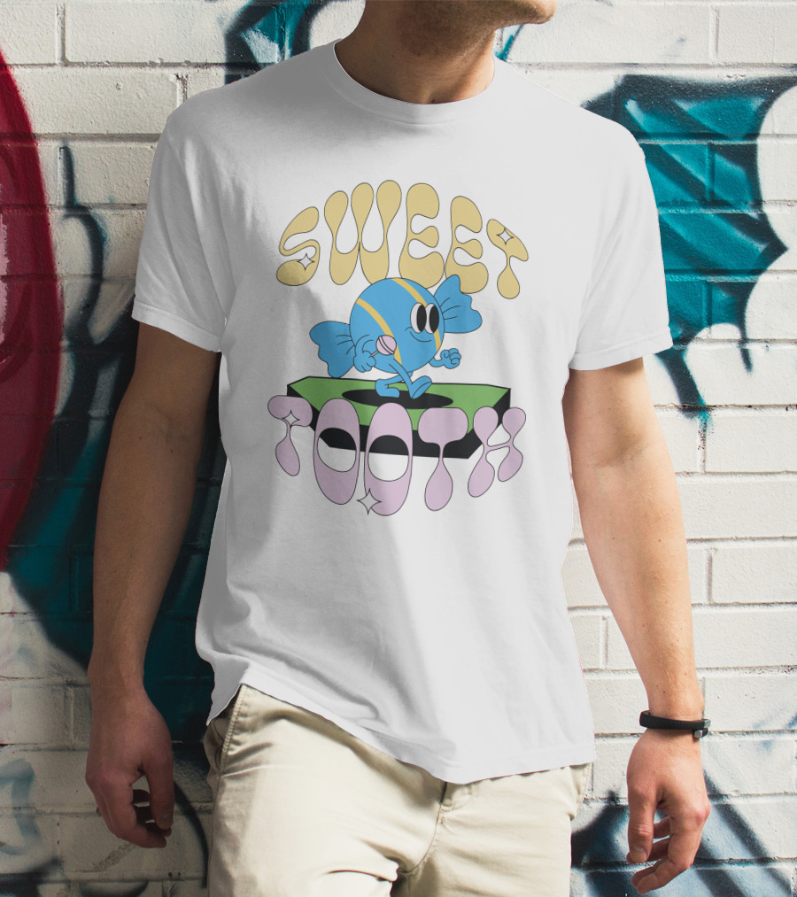 Cody Ko Merch Sweet Tooth Colorful Cartoon Character With Sweet Tooth Text T-Shirt
