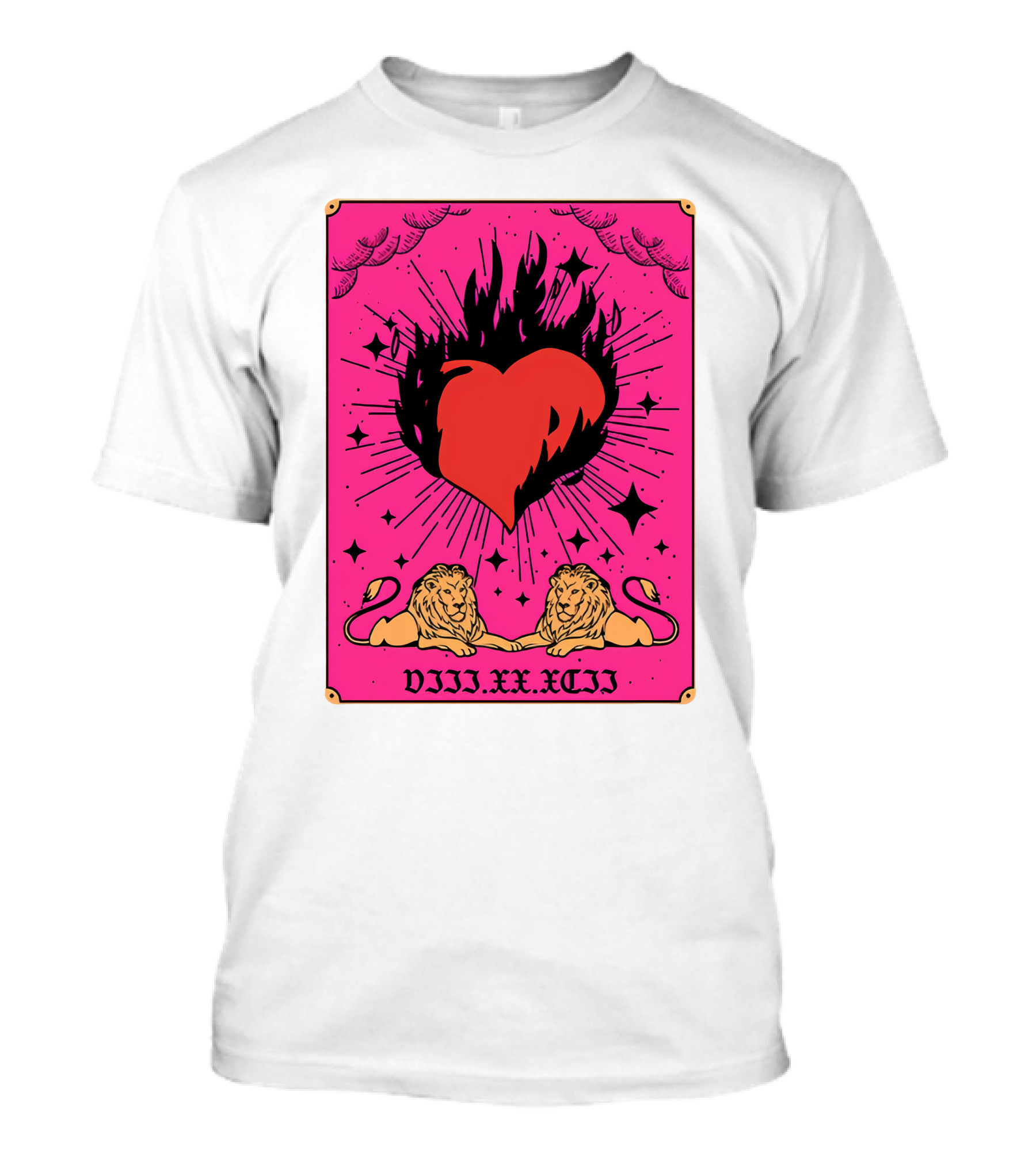 Demi Lovato Burning Heart Pink Lions VIII.XX.XCII T-Shirt
