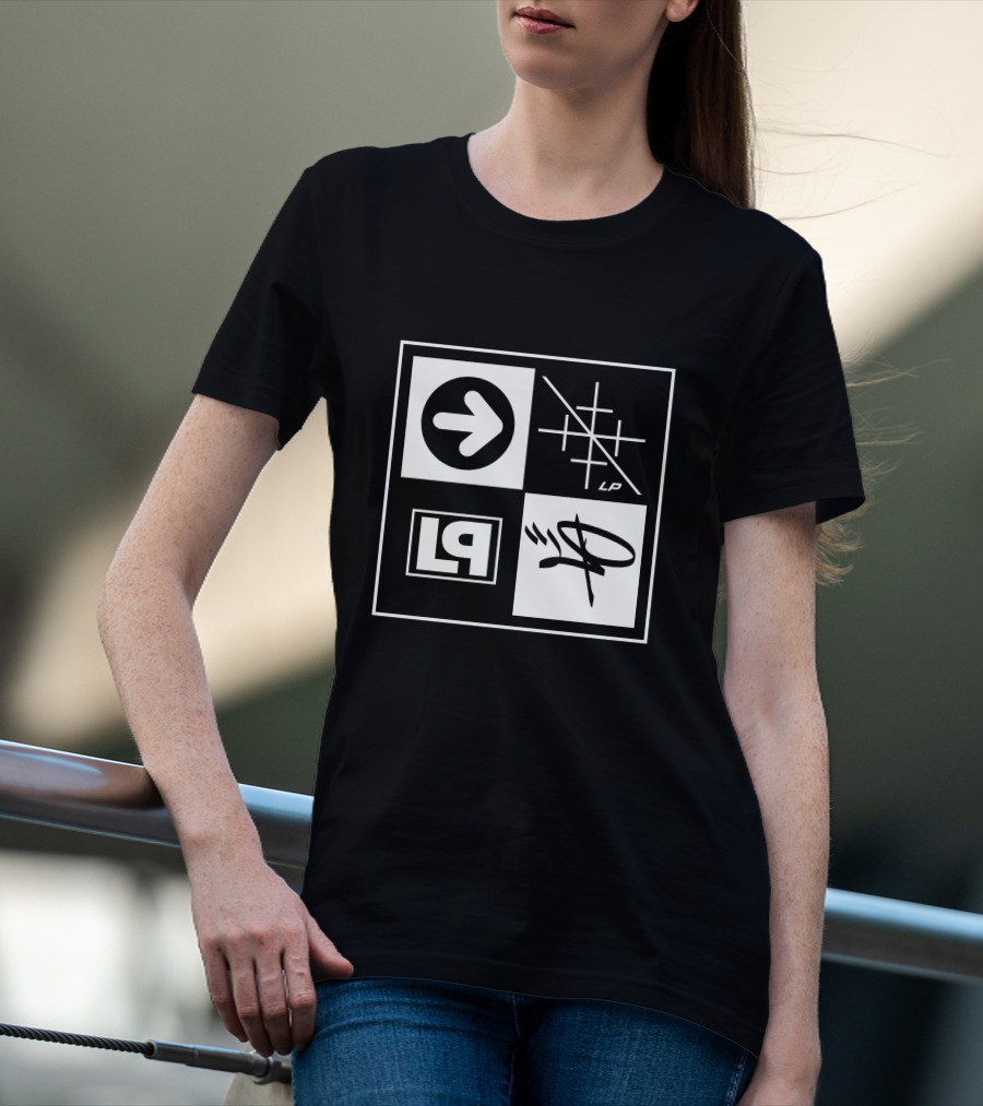 Linkin Park Merch HT20 Box Logo Arrow Grid LP Symbol Quadrant T-Shirt