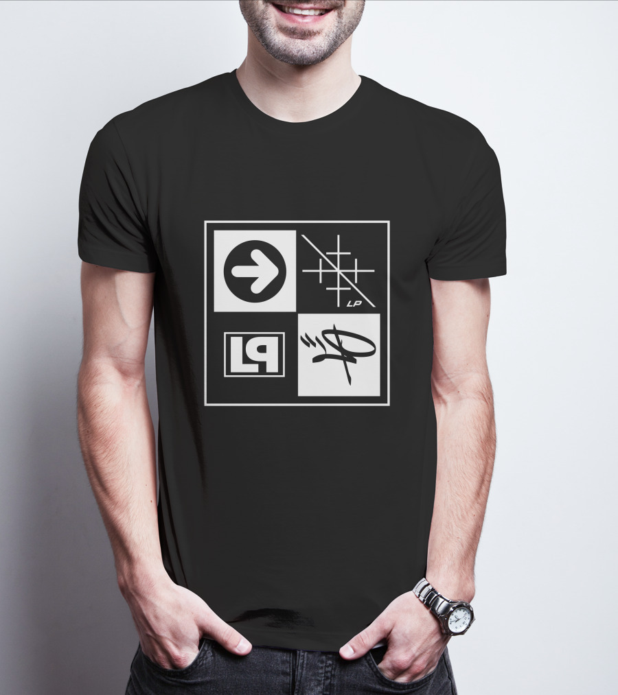 Linkin Park Merch HT20 Box Logo Arrow Grid LP Symbol Quadrant T-Shirt