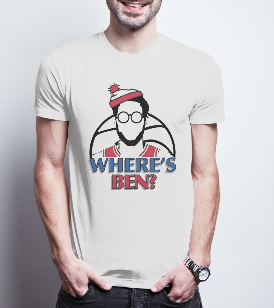 Philadelphia Where Is Ben Simmons Chickie And Pete’s In South Philly 94WIP Sports Radio Where's Ben Basketball T-Shirt