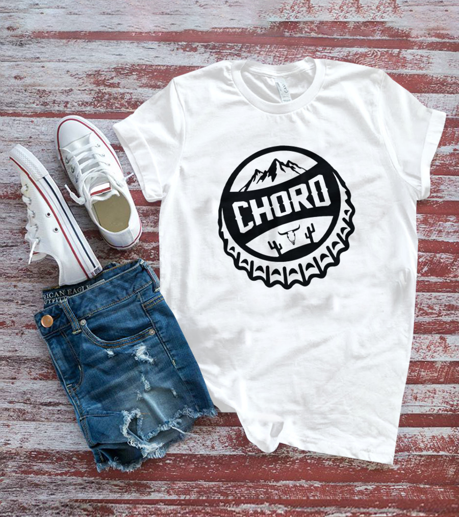 Country Chord Shop Mountain Bottle Cap With Bullhead And Cactus T-Shirt