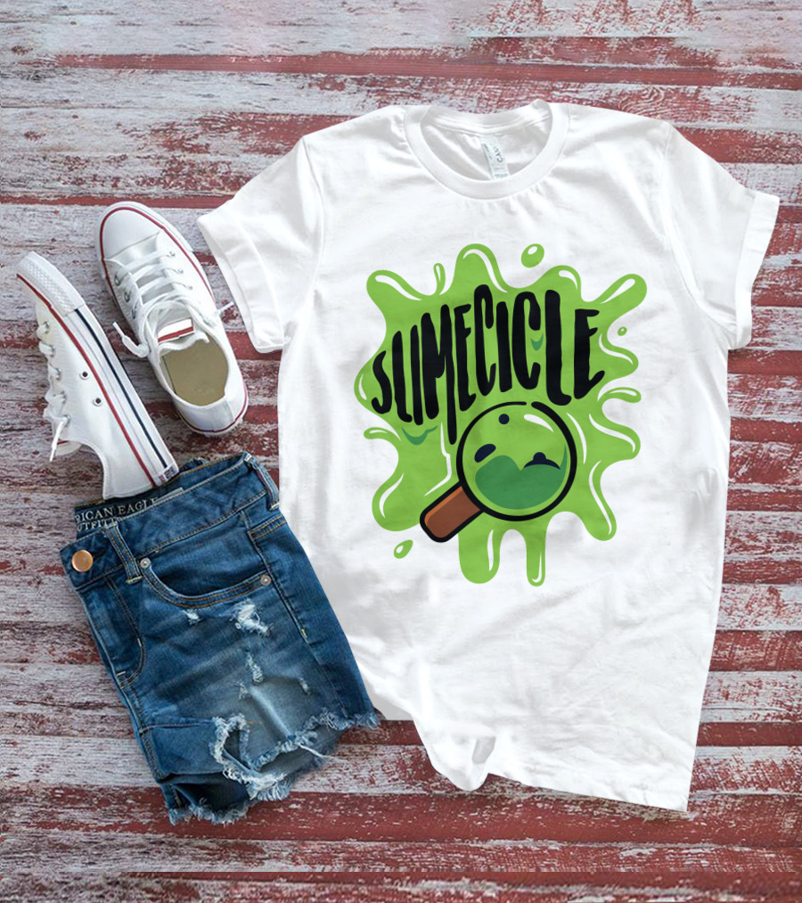 Slimecicle Green Splat Magnifying Glass T-Shirt