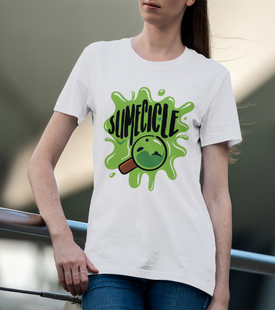 Slimecicle Green Splat Magnifying Glass T-Shirt