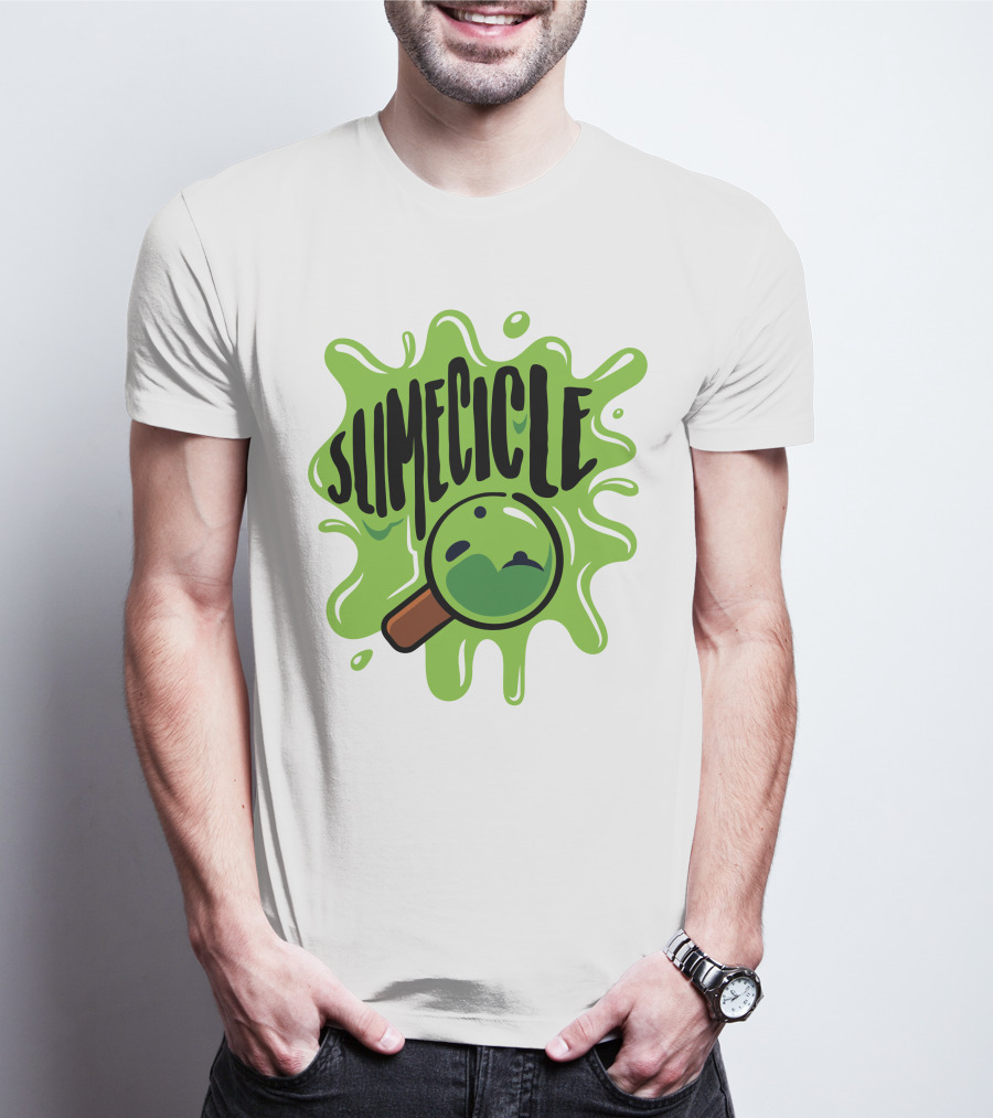 Slimecicle Green Splat Magnifying Glass T-Shirt